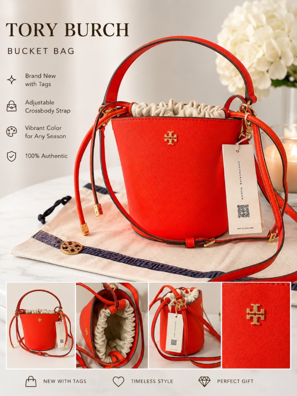 Tory Burch Bucket Bag – New with Tags